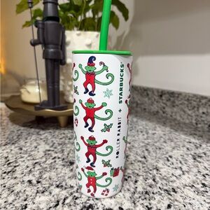 Roller Rabbit x Starbucks Elf Tumbler - White and Green